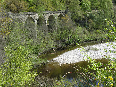 View of the River Garry and the Railway Viaduct from the Path into the Pass