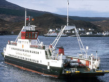 The Skye Ferry
				  arriving at<br> Kyle of Lochalsh in the early 1990s