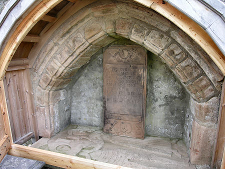 Effigies in the Arched Recess of the 4th Laird of Brux and his Wife