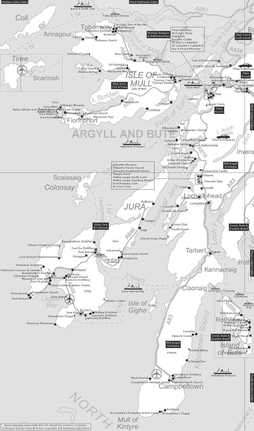 Western Argyll Index Clickable Map
