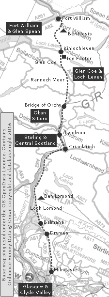 Long Distance Walk - Clickable Map of the West Highland Way